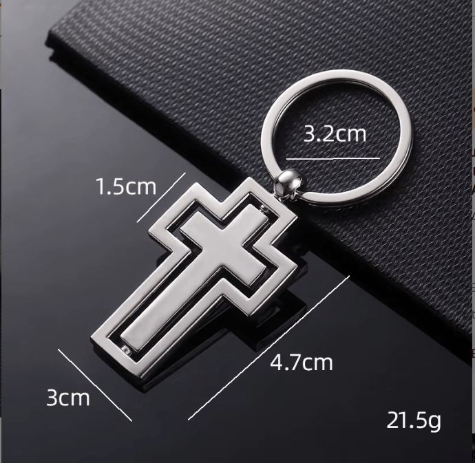 Metal Jesus Cross Christian keyholder with cross design